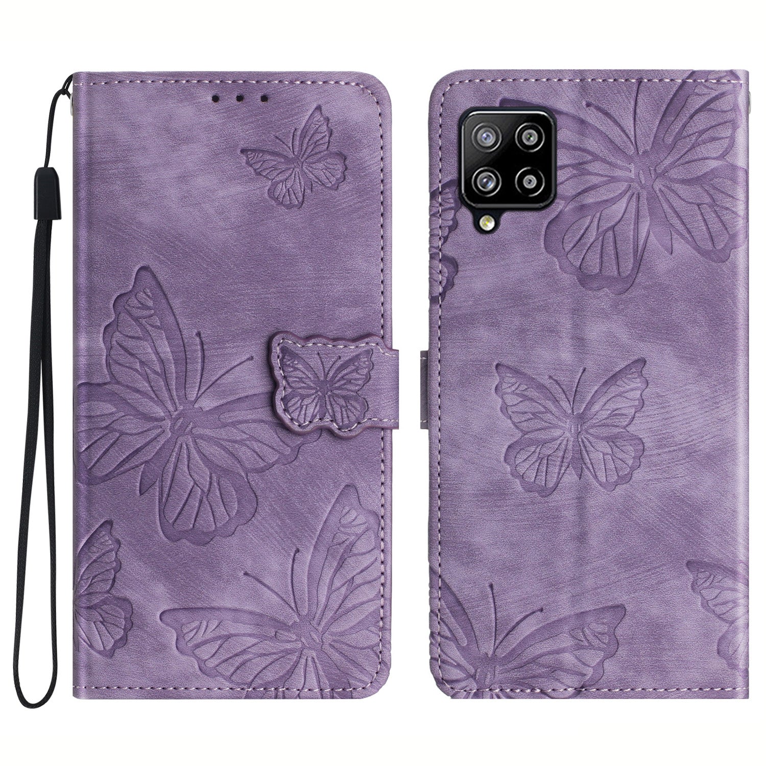 Til Samsung Galaxy A42 5G Stand PU-læder Skin-touch-etui Butterfly-påtrykt telefonpung-cover Til Samsung Galaxy A42 5G Stand PU-læder Skin-touch-etui Butterfly-påtrykt telefonpung-cover